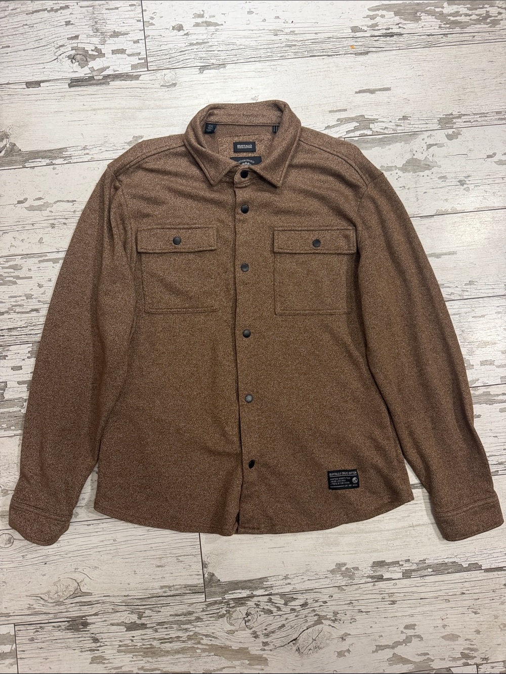 Buffalo David Bitton Men's Brown Button-Up Shirt Jacket